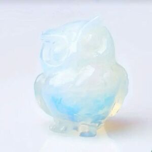 New! Natural Carved Owl in Opal Balance Stone